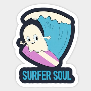 Surfer Soul - Cute ghost surfer Sticker